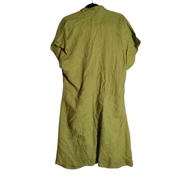 Luna Luz Women's Linen Shawl Collar Sleeveless Dress Size XL - Picture 2 of 9